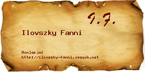Ilovszky Fanni névjegykártya