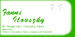 fanni ilovszky business card